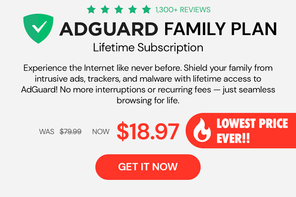 AdGuard Family Plan: Lifetime Subscription