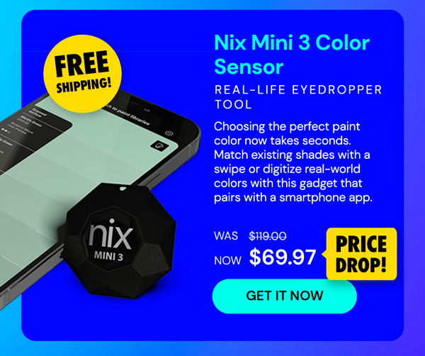 Nix Mini 3 Color Sensor - Paint Color Matching, CMYK, RGB, HEX - The Real-Life Photoshop eyedropper Tool for Painters, Graphic Designers, & More