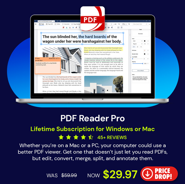 PDF Reader Pro For Windows or Mac: Lifetime Subscription