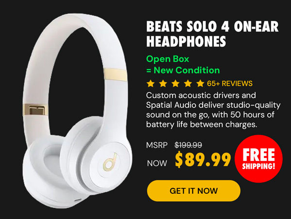 Beats Solo 4 On-Ear Headphones - Warm White (Open Box)