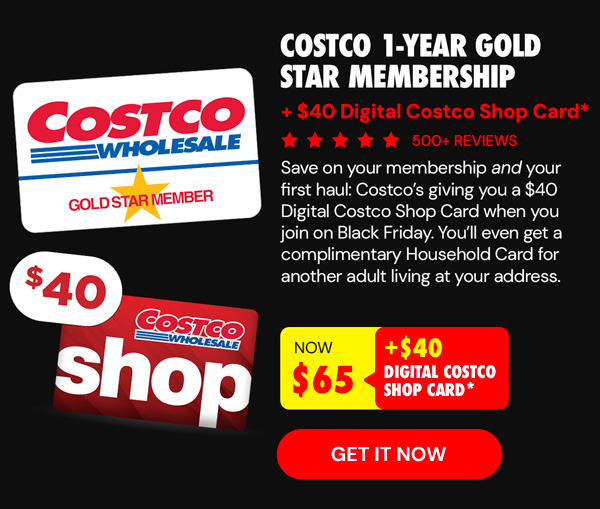 Costco 1-Year Gold Star Membership + $40 Digital Costco Shop Card