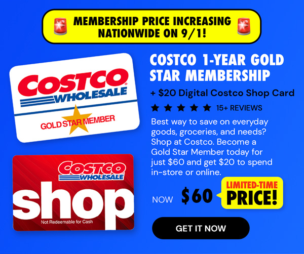 Costco 1-Year Gold Star Membership + $20 Digital Costco Shop Card