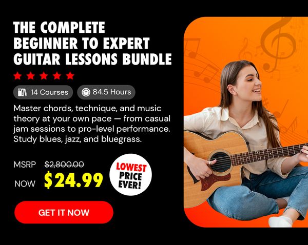 The Complete Beginner to Expert Guitar Lessons Bundle
