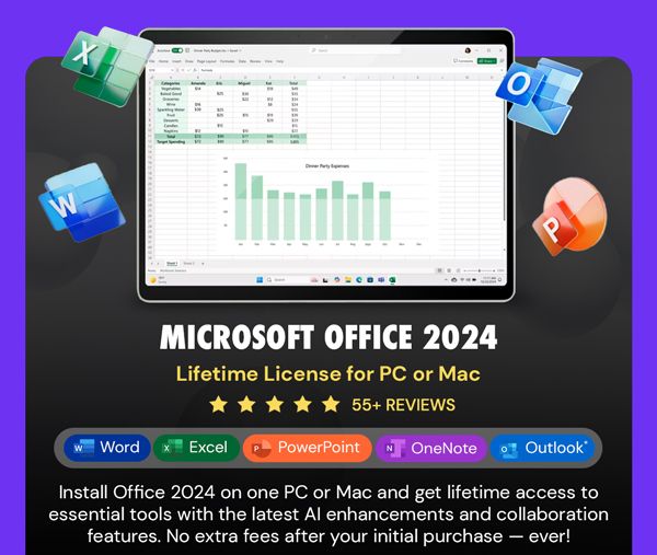 Microsoft Office 2024 Home & Business or Home for Mac or PC Lifetime License