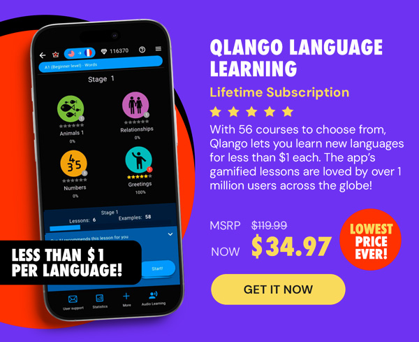 Qlango Language Learning: Lifetime Subscription (All Languages)