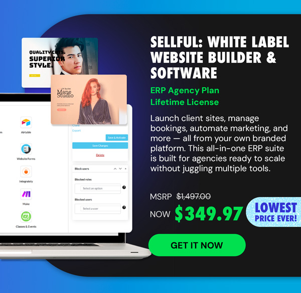 Sellful - White Label Website Builder & Software: ERP Agency Plan (Lifetime)
