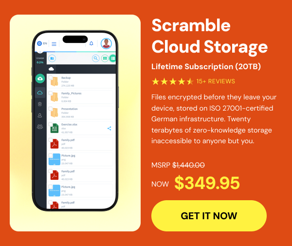 Scramble Cloud Storage Lifetime Subscription (20TB)