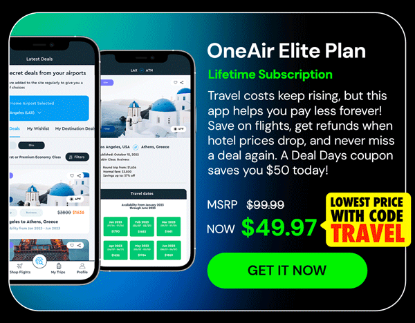 OneAir Elite Plan: Lifetime Subscription (Save Big on Flights, Hotels & More)