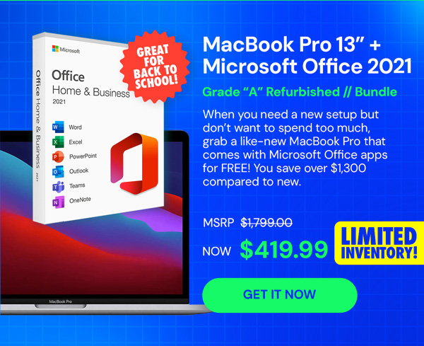 MSO Home & Business for Mac 2021 Lifetime License + MacBook Pro 13” (2020)