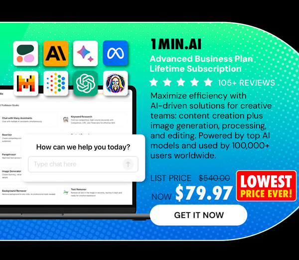 1minAI Advanced Business Plan Lifetime Subscription