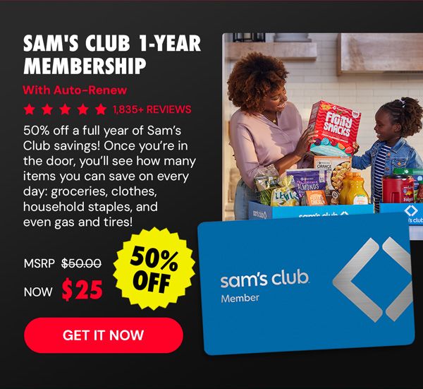 Sam's Club 1-Year Membership with Auto-Renew!