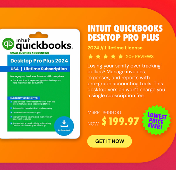 Intuit QuickBooks Desktop Pro Plus 2024 (1 User): Lifetime Licenses
