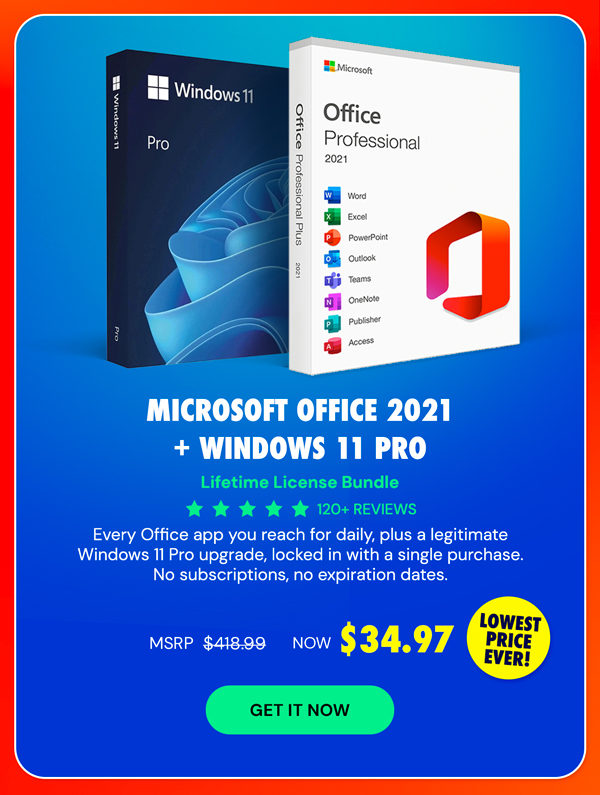 The Ultimate Microsoft Office Professional 2021 for Windows: Lifetime License + Windows 11 Pro Bundle