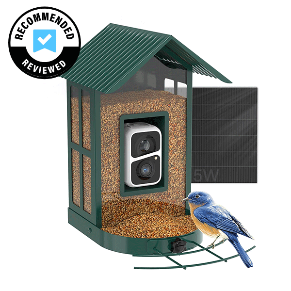 SOLIOM BF08 Metal Solar Bird Feeder Camera