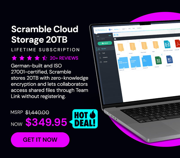 Scramble Cloud Storage Lifetime Subscription (20TB)