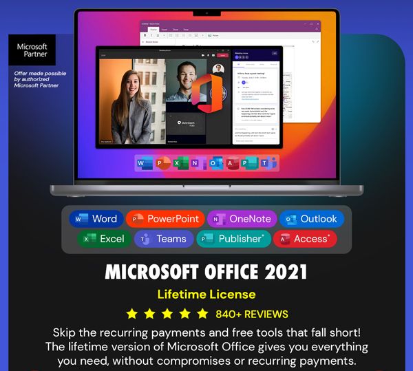 Microsoft Office Professional 2021 for Windows or Mac: Lifetime License