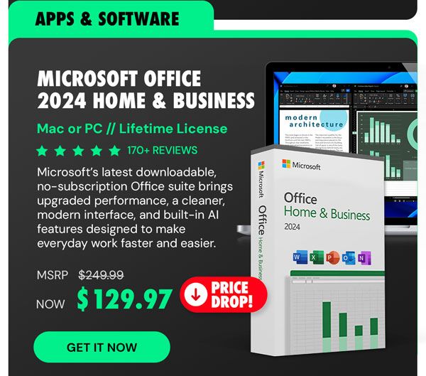 Microsoft Office 2024 Home & Business for Mac or PC Lifetime License