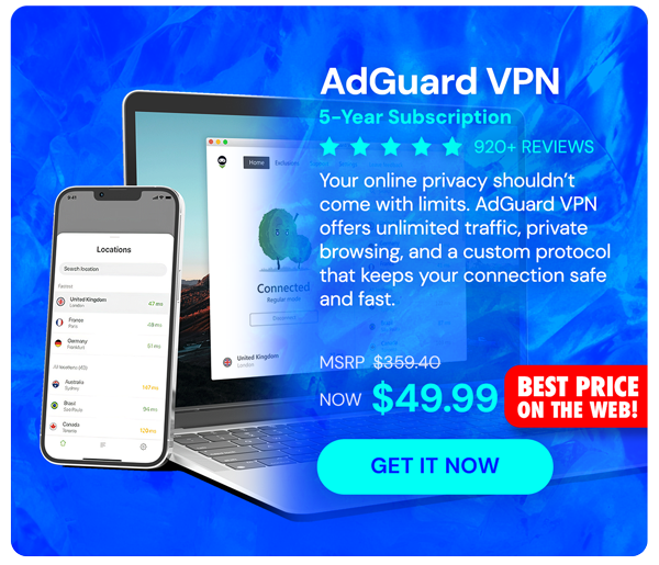 AdGuard VPN: 5-Yr Subscription