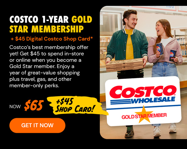 Costco 1-Year Gold Star Membership + $45 Digital Costco Shop Card