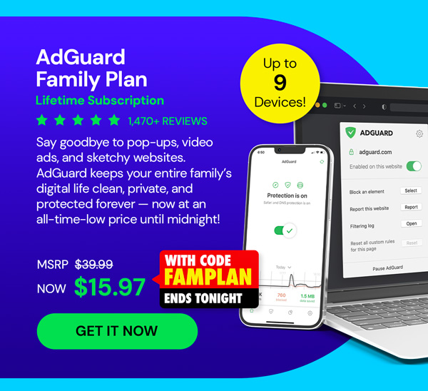 AdGuard Family Plan: Lifetime Subscription