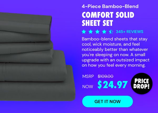 4-Piece Bamboo Comfort Solid Sheet Set