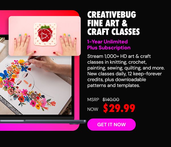Creativebug Fine Art & Craft Classes: 1-Yr Unlimited Plus Subscription