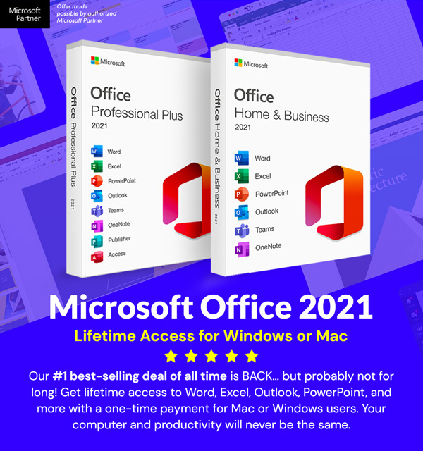 Microsoft Office Professional 2021 for Windows: Lifetime License