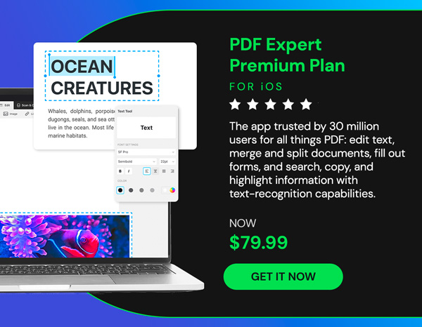 PDF Expert Premium Plan: Lifetime Subscription (Mac)