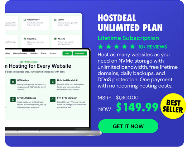 Hostdeal Unlimited Plan: Lifetime Subscription
