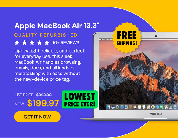 Apple MacBook Air 13.3" (2017) 1.8GHz i5 8GB RAM 128GB SSD Silver (Refurbished)
