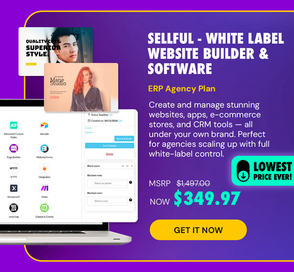 Sellful - White Label Website Builder & Software: ERP Agency Plan