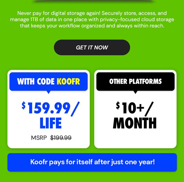 Koofr Cloud Storage: Lifetime Subscription (1TB)
