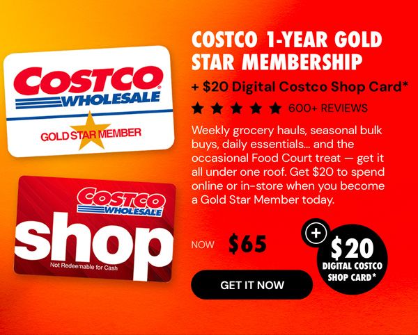 Costco 1-Year Gold Star Membership + $20 Digital Costco Shop Card