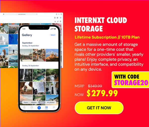 Internxt Cloud Storage Lifetime Subscription: 10TB Plan