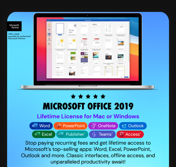 Microsoft Office 2019 for Windows or Mac | Lifetime License