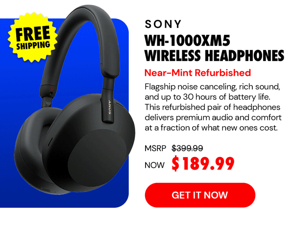 Sony WH-1000XM5 Wireless Industry Leading Noise Canceling Headphones (Refurbished)