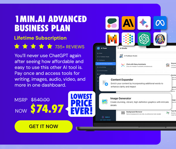 1minAI Advanced Business Plan Lifetime Subscription