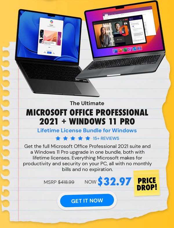 The Ultimate Microsoft Office Professional 2021 for Windows: Lifetime License + Windows 11 Pro Bundle