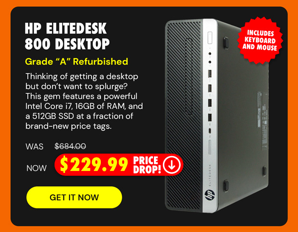 HP EliteDesk 800 G3 SFF i7-6700 (2015) 16GB RAM 512GB SSD Windows 10 Pro (Refurbished)
