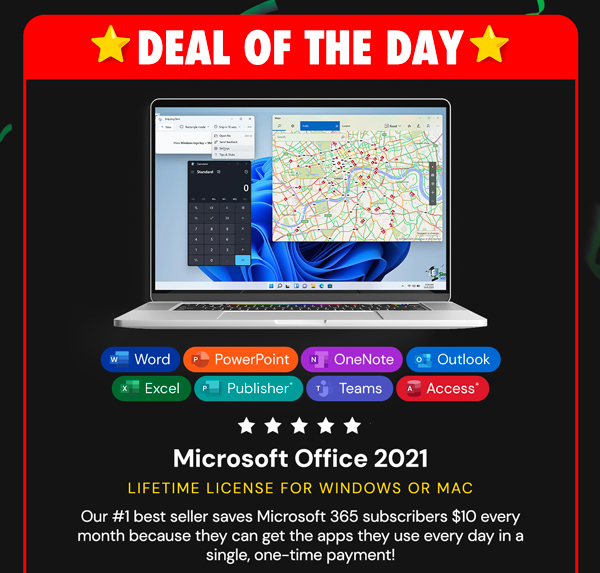 Microsoft Office 2021 for Windows or Mac: Lifetime License
