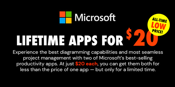 Microsoft Lifetime Apps for $20