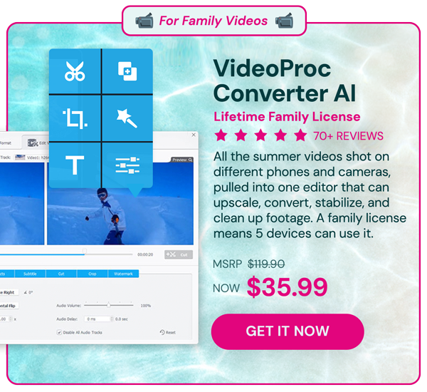 VideoProc Converter AI: Lifetime Family License (For Windows)