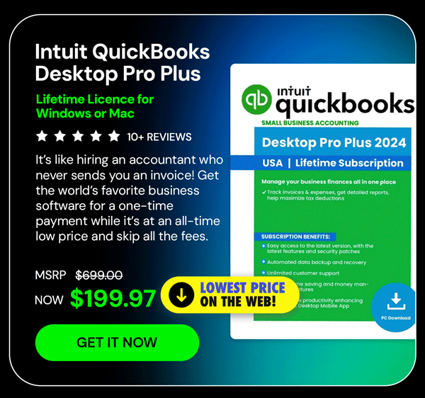 Intuit QuickBooks Desktop Pro Plus 2024 (1 User): Lifetime Licenses
