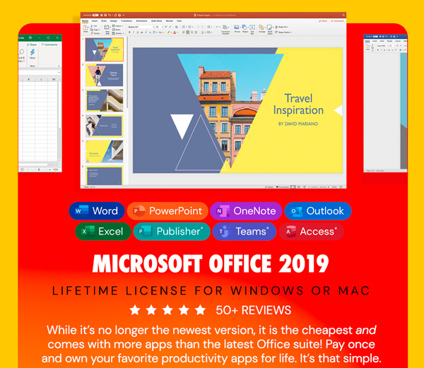 Microsoft Office 2019 for Windows or Mac