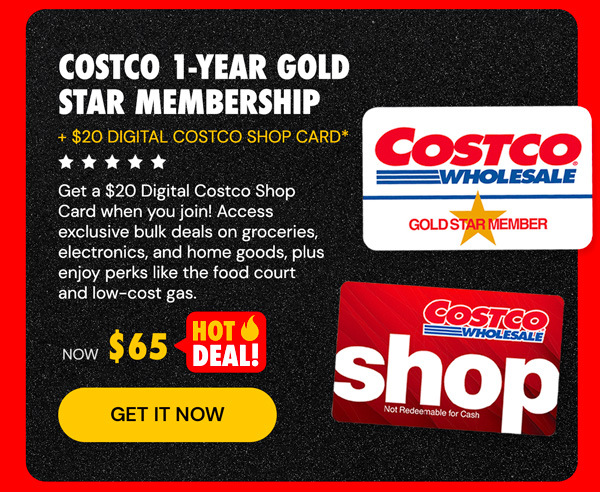 Costco 1-Year Gold Star Membership + $20 Digital Costco Shop Card