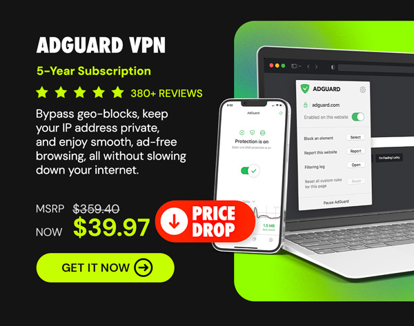 AdGuard VPN: 5-Yr Subscription