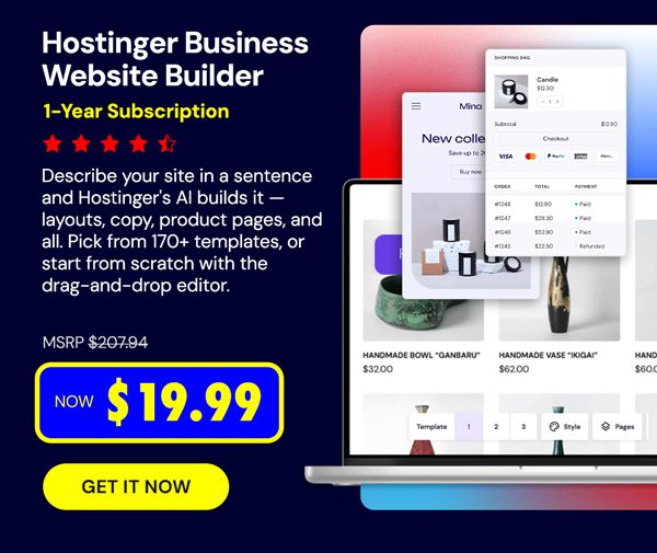 Hostinger Business Website Builder: 1-Yr Subscription