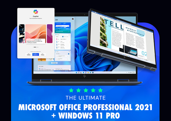 The Ultimate Microsoft Office Professional 2021 for Windows: Lifetime License + Windows 11 Pro Bundle