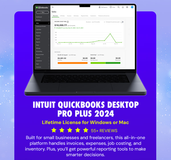 Intuit QuickBooks Desktop Pro Plus 2024 (1 User): Lifetime License