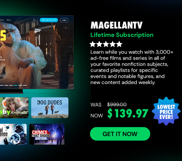 MagellanTV Documentary Streaming Service: Lifetime Subscription